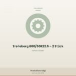 Trelleborg Twin Radial 600/50R22.5 – 2 Räder auf Felge 20.00x22.5, Bj. 2024, 100 % Restprofil