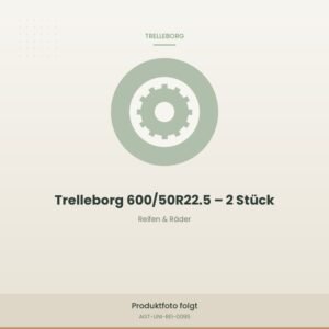 Trelleborg Twin Radial 600/50R22.5 &ndash; 2 R&auml;der auf Felge 20.00x22.5, Bj. 2024, 100 % Restprofil