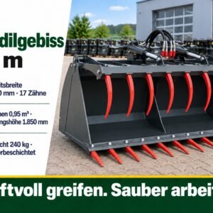 Krokodilgebiss 2,20 m – 17 Zähne, 0,95 m³