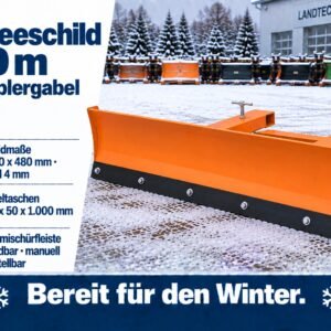 Schneeschild 1,60 m für Staplergabel – Gummischürfleiste